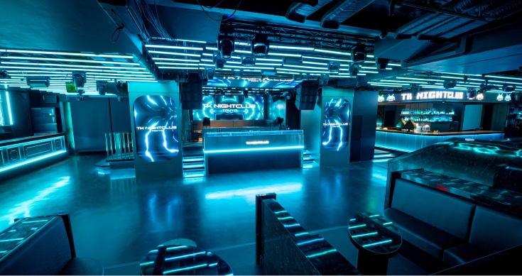 TK NIGHTCLUB TOKYO のメインフロア全景